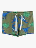 Lindex Kids' Dinosaur Print Swim Shorts, Khaki/Multi