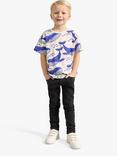 Lindex Kids' Whale Print Oversized T-Shirt, Light Beige