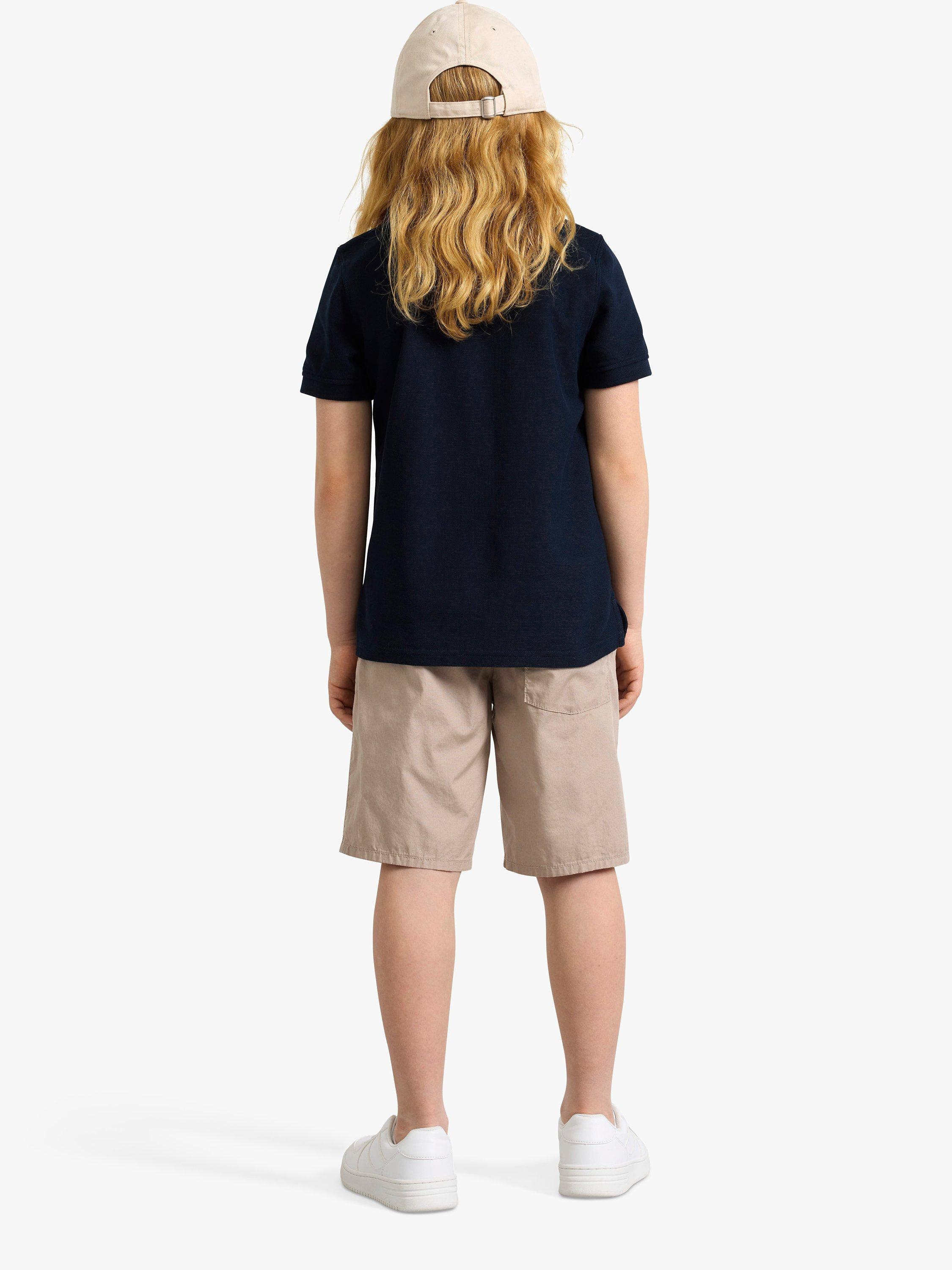 Product image 2 of 4, which shows Lindex Kids' Organic Cotton Short Sleeve Polo Shirt, Dark Navy, 2-4 years