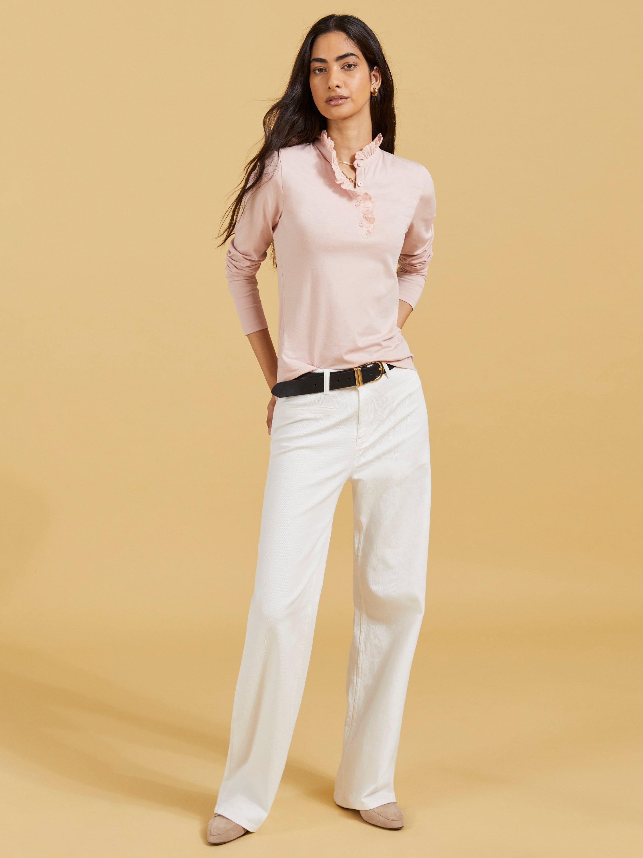 Baukjen Organic Cotton Blend Wide Leg Jeans, Soft White