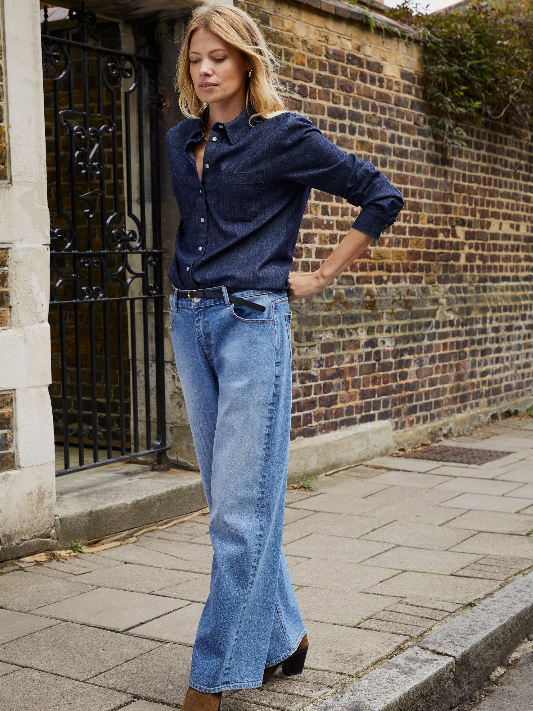 Product image 6 of 7, which shows Baukjen Slouch Jeans, Mid Indigo, 10