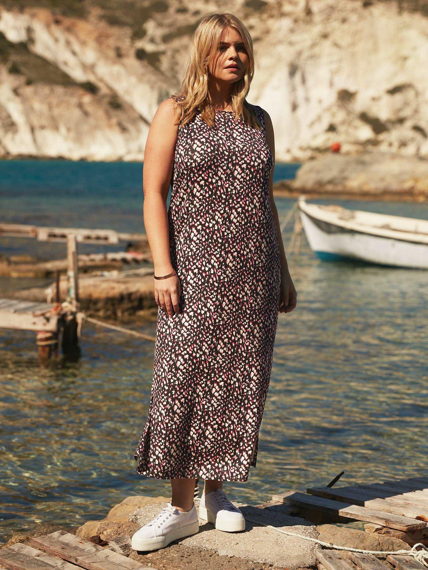 Live Unlimited Petite Ditsy Jersey Maxi Dress, Multi