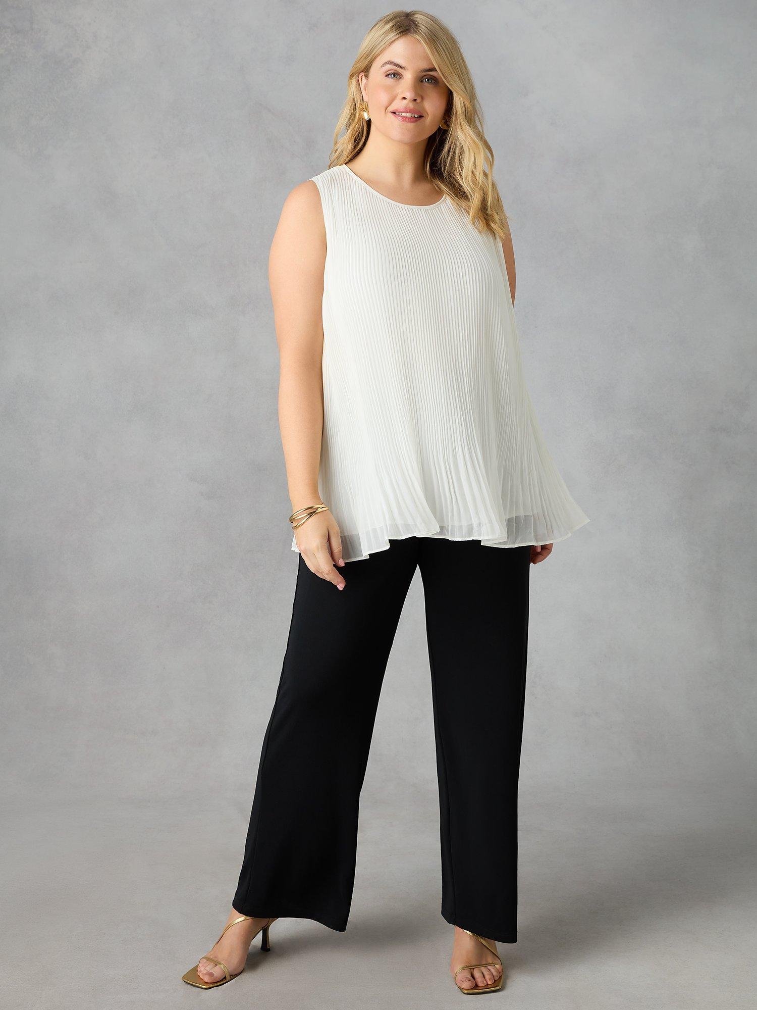 Live Unlimited Chiffon Pleated Top, White
