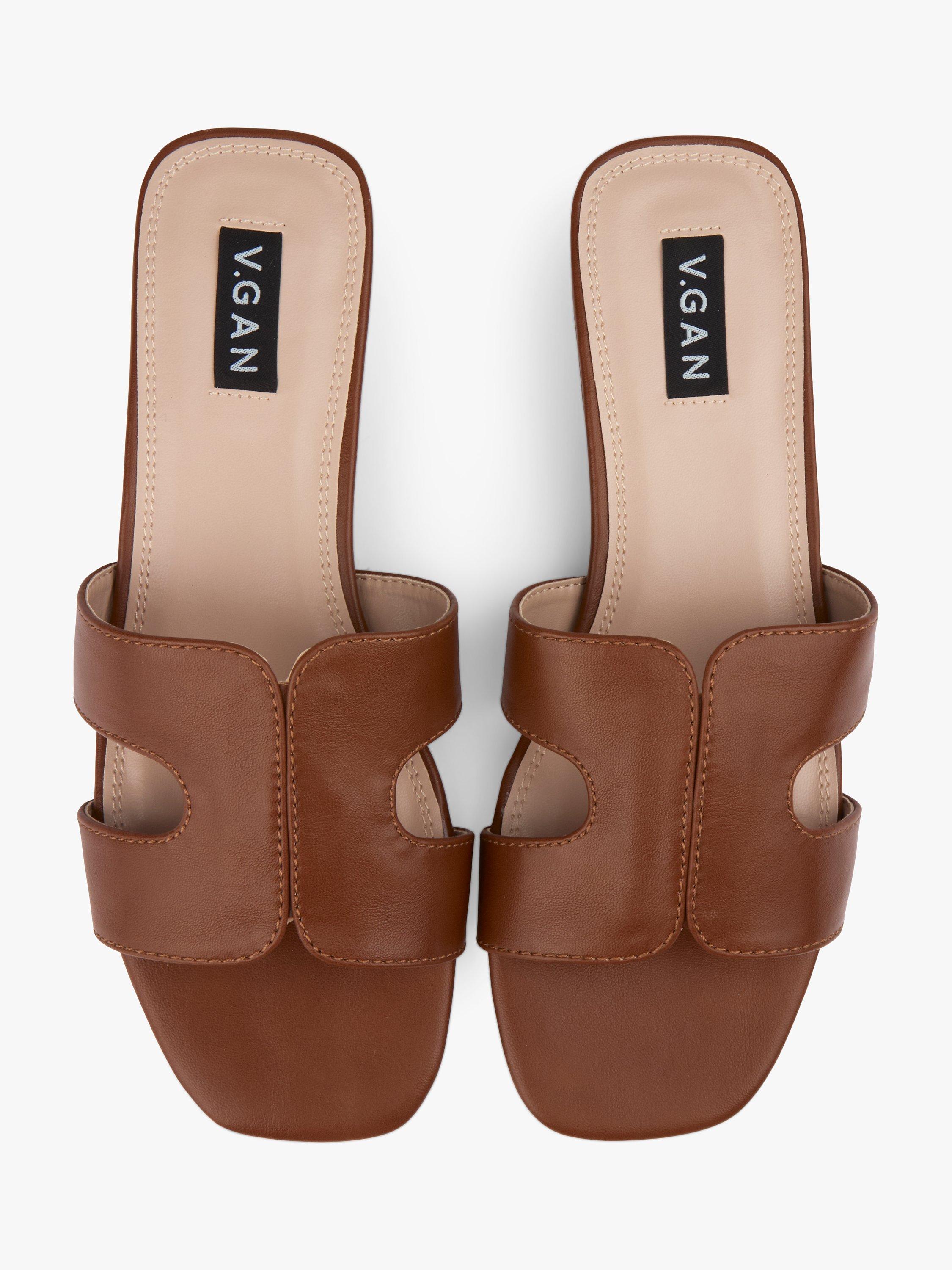 Product image 2 of 4, which shows V.GAN Vegan Bok Sandals, Tan, 3