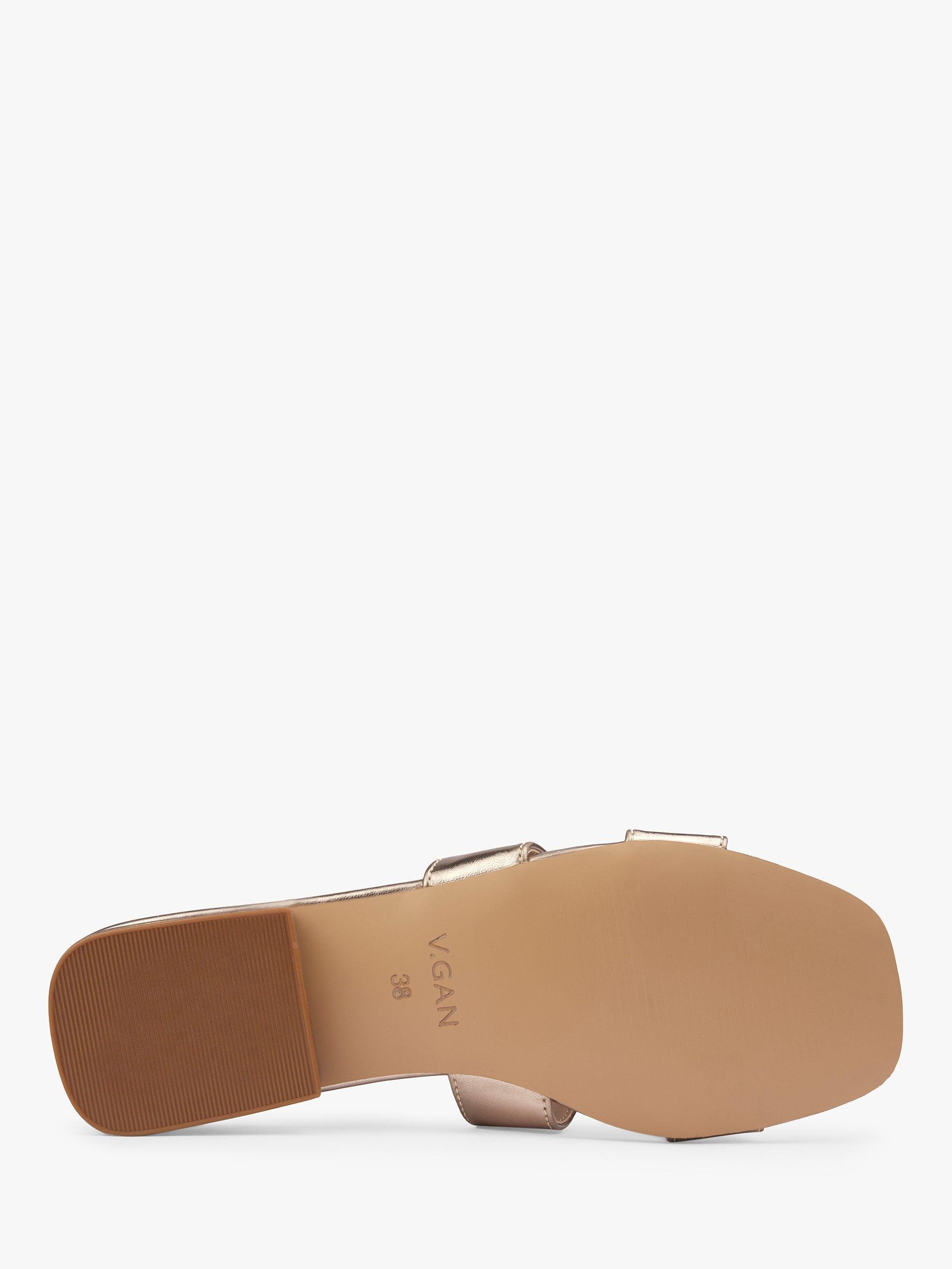 Product image 3 of 4, which shows V.GAN Vegan Bok Sandals, Gold, 3