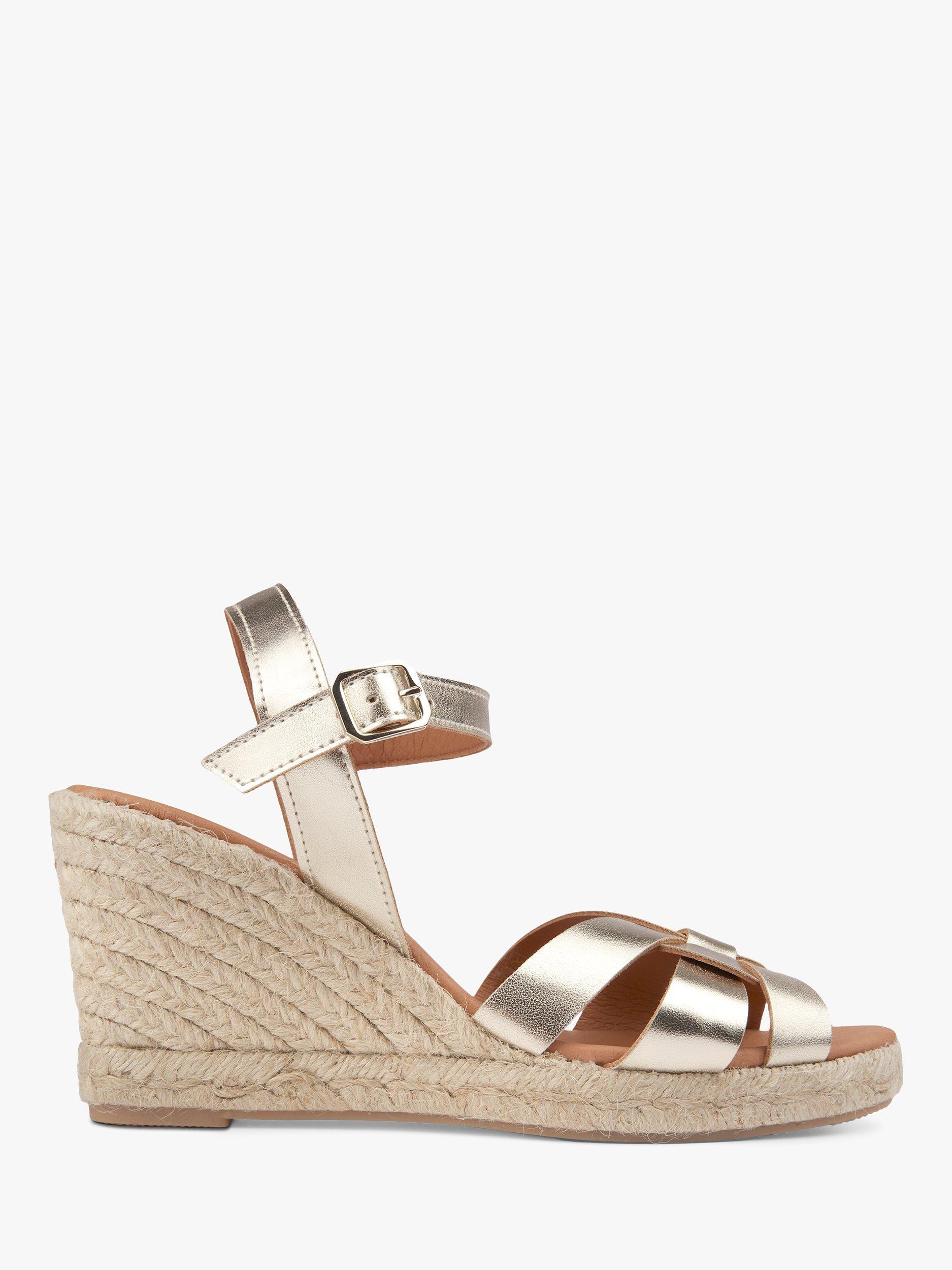 V.GAN Vegan Rhubarb Wedge Heel Sandals, Gold