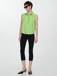 Mango Lim Lyocell Sleeveless Shirt, Green