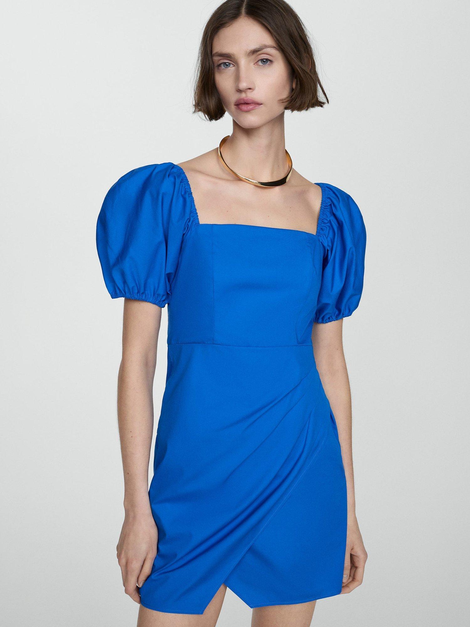 Mango Garci Mini Dress, Medium Blue