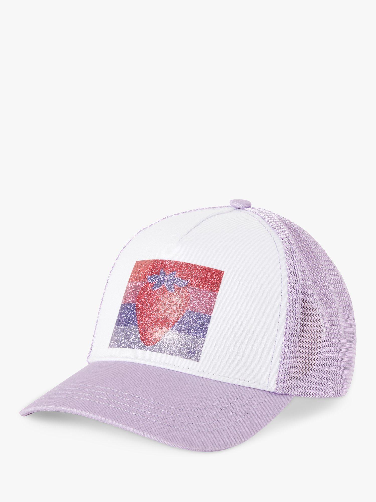 Benetton Kids' Glitter Strawberry Baseball Cap, Mauve