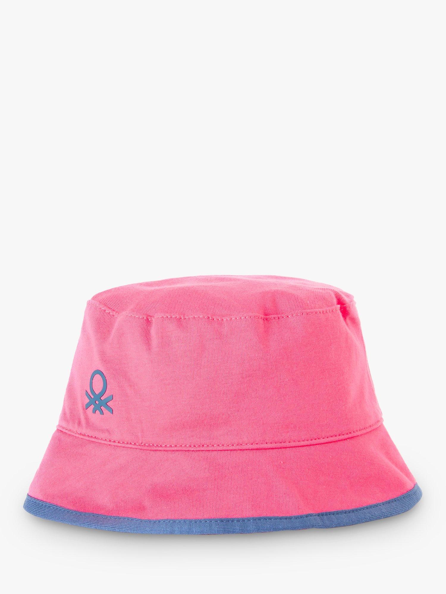 Benetton Kids' Logo/Pattern Reversible Bucket Hat, Pink/Multi