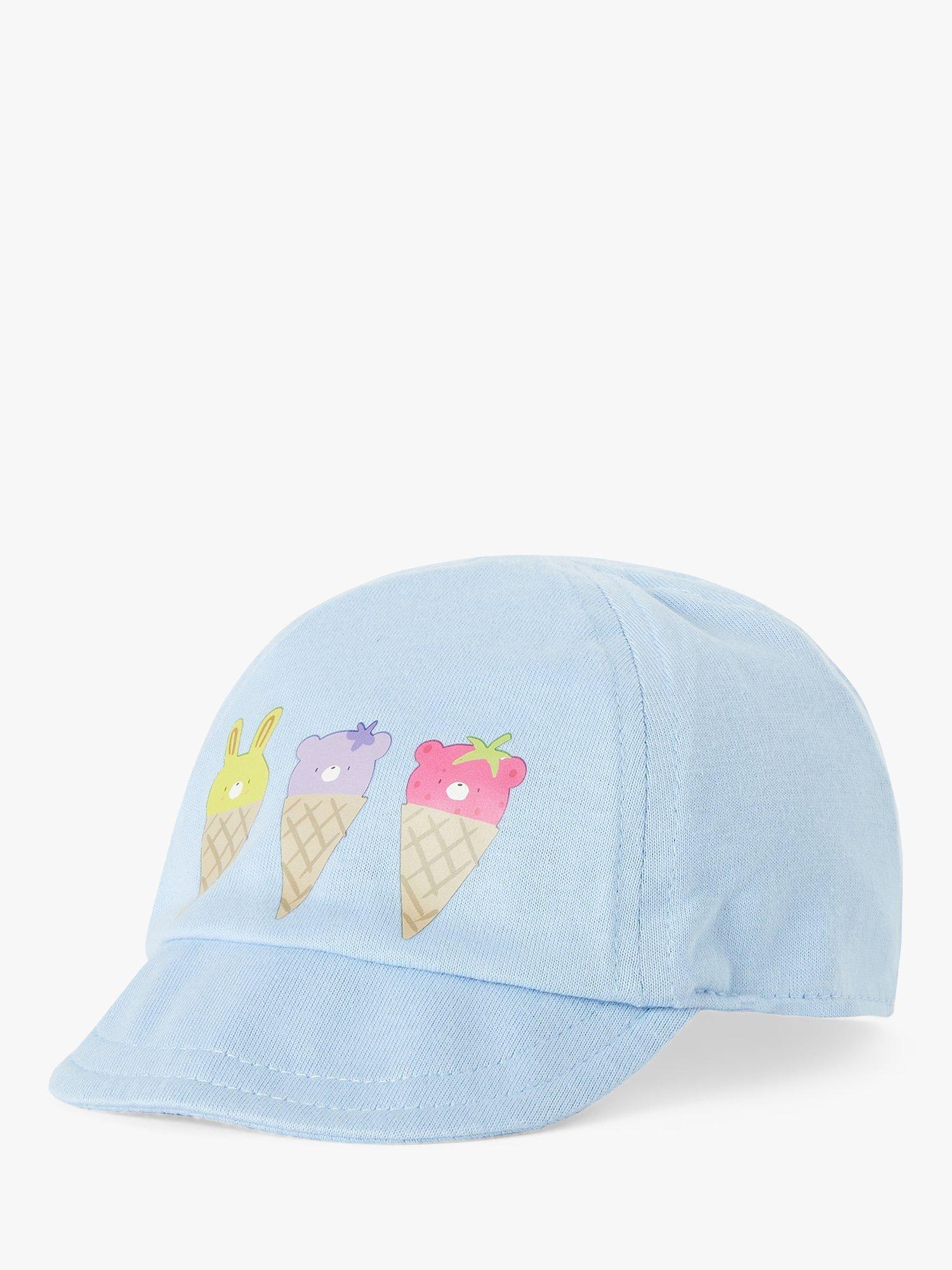 Benetton Baby Animal Ice Cream Print Baseball Cap, Heavenly Blue