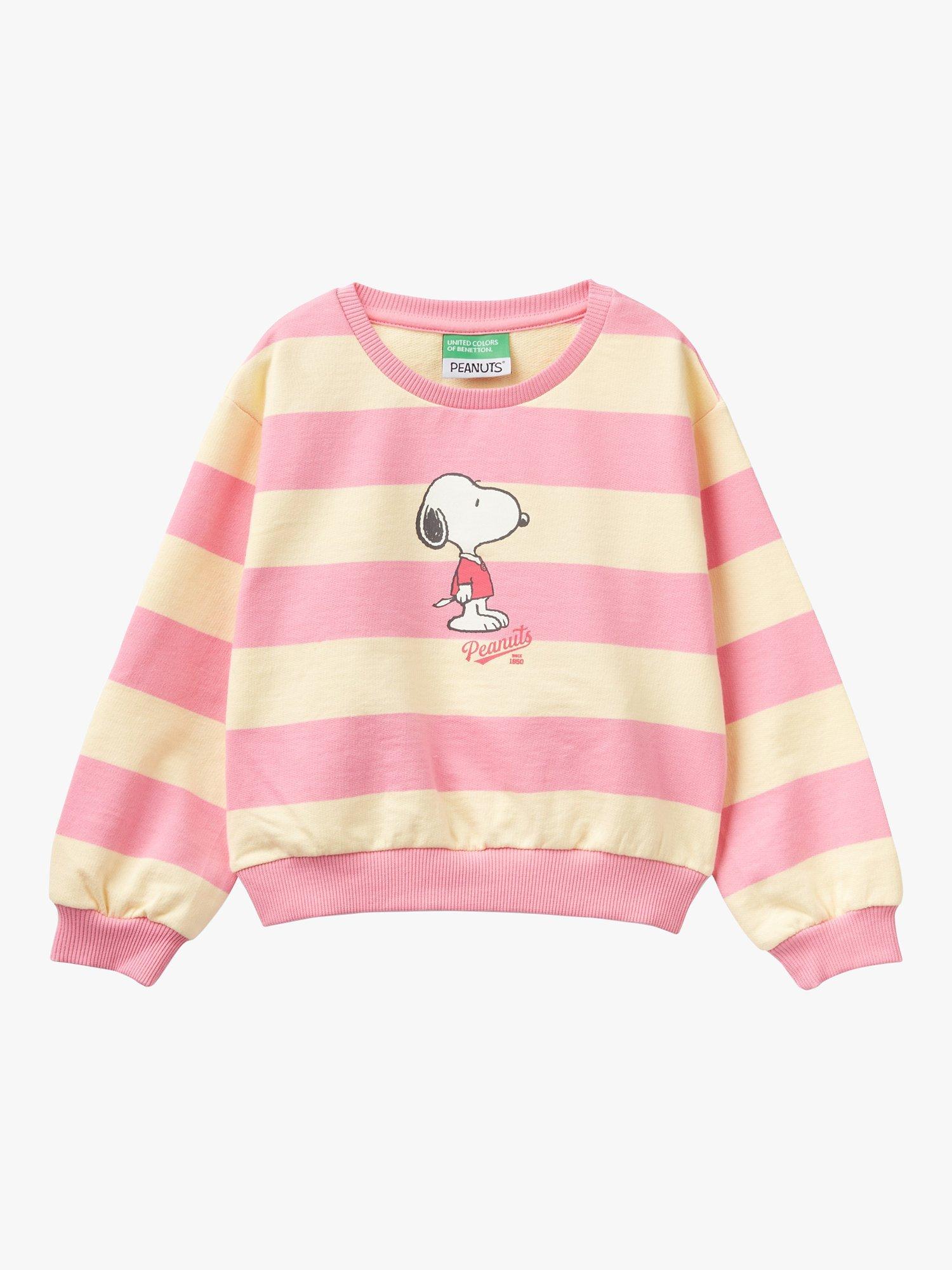 Benetton Kids' Benetton X Peanuts Snoopy Sweatshirt, Pink/Yellow