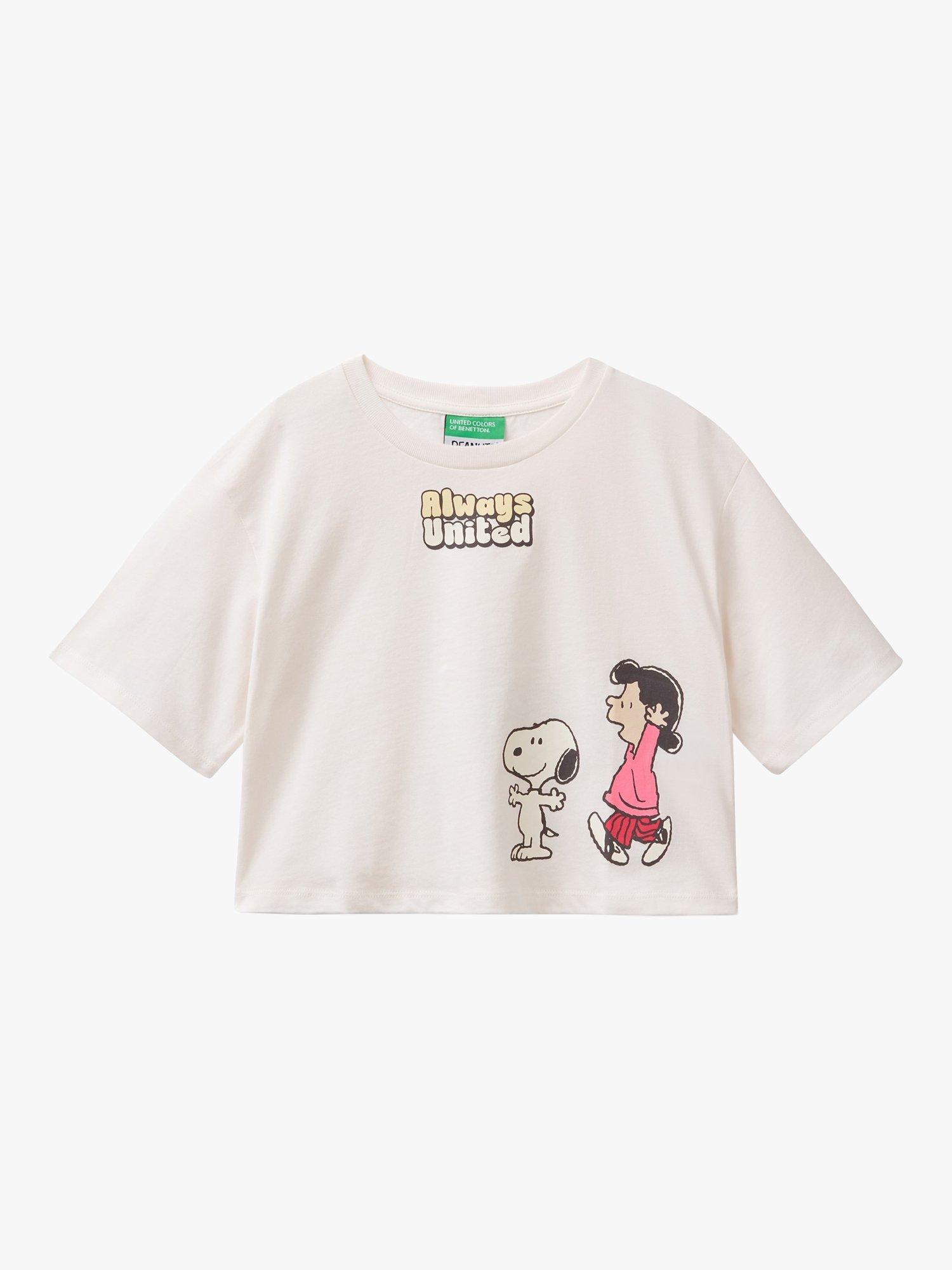 Benetton Cotton Boxy T-Shirt, Cream