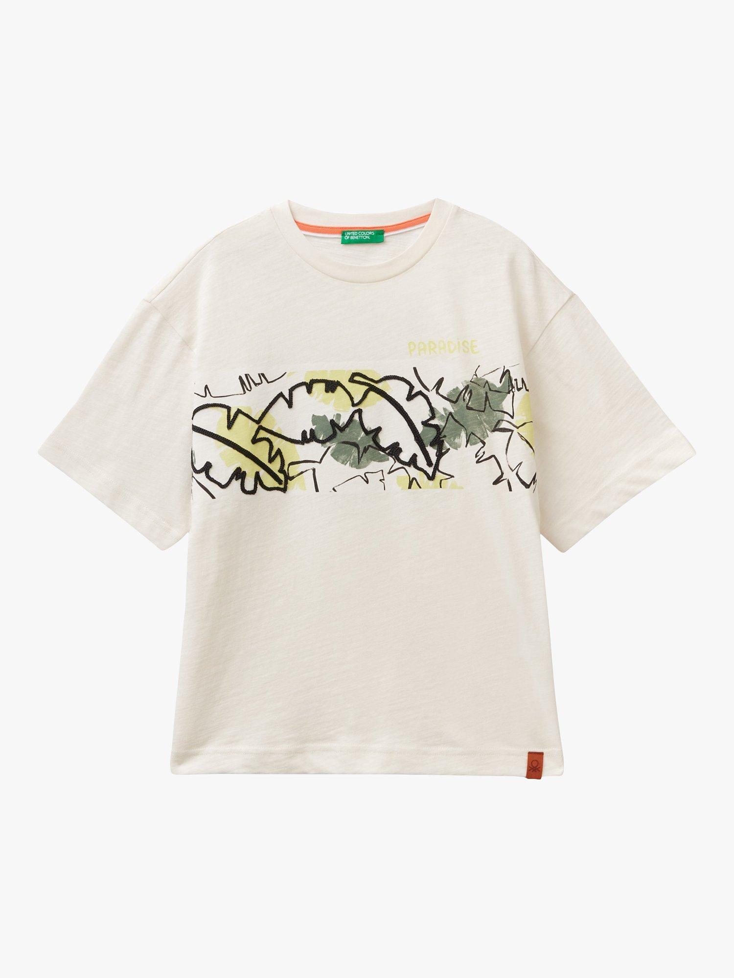 Benetton Paradise Short Sleeve T-Shirt, Cream