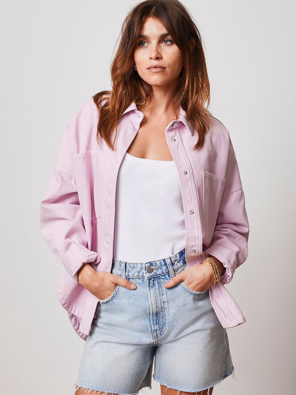Mint Velvet Cotton Shacket, Pale Lilac