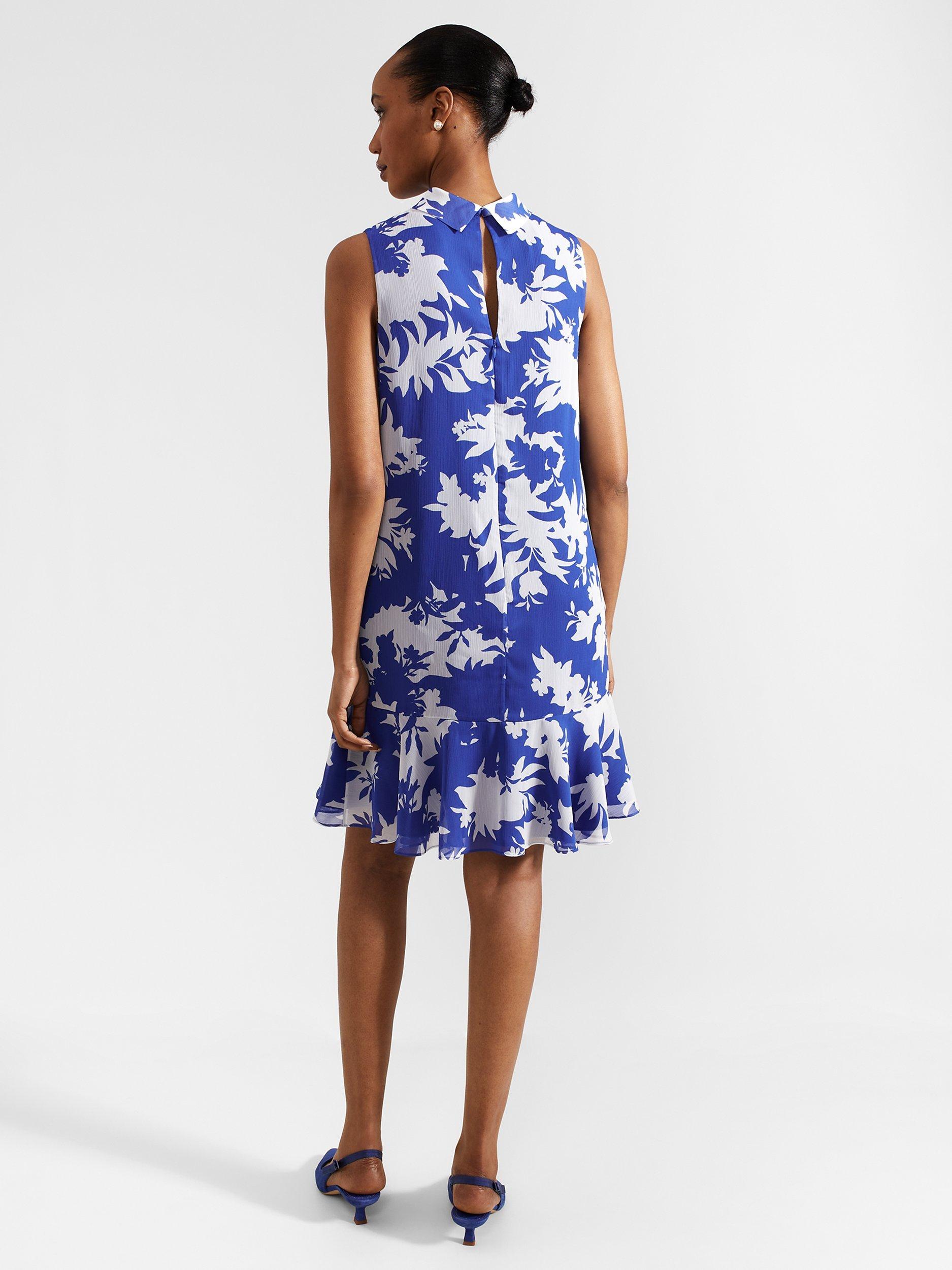 Product image 4 of 6, which shows Hobbs Madeline Dress, Blue Ivory, 10