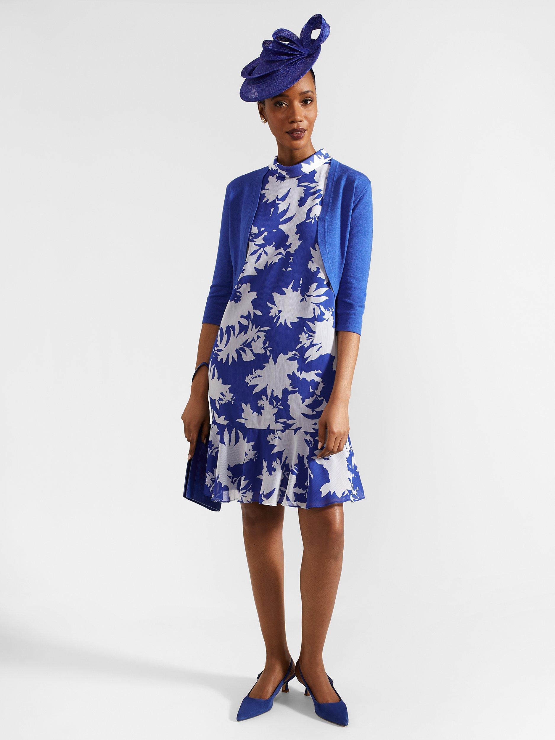 Product image 5 of 6, which shows Hobbs Madeline Dress, Blue Ivory, 10