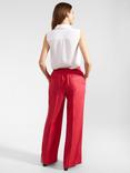 Hobbs Petite Mirabel Linen Suit Trousers, Raspberry Pink