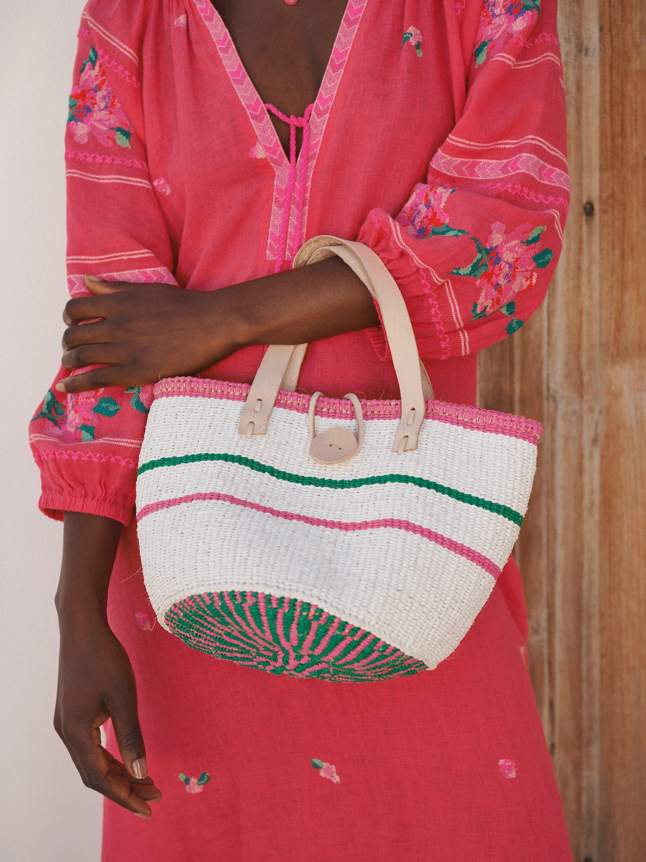 Product image 4 of 7, which shows NRBY Petra Linen Embroidered Midi Dress, Geranium, M