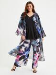 Scarlett & Jo Abstract Floral Print Waterfall Neck Kimono, Multi