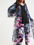 Scarlett & Jo Abstract Floral Print Waterfall Neck Kimono, Multi