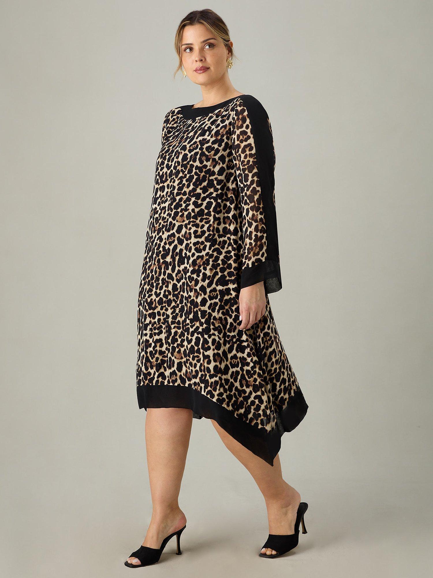 Live Unlimited Curve Leopard Print Hanky Hem Dress Multi