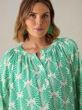 Live Unlimited Curve Feather Print Top, Green