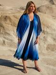 Live Unlimited Curve Ombre Print Kimono, Blue