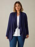 Live Unlimited Curve Jersey Waterfall Cardigan, Navy