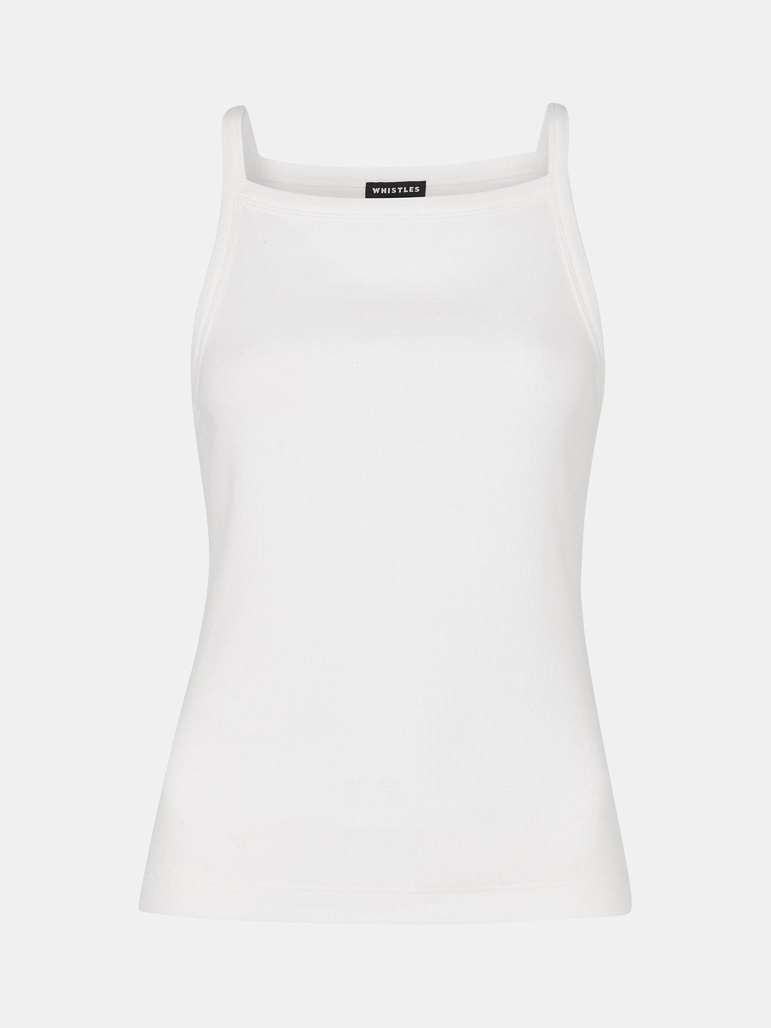 Product image 5 of 5, which shows Whistles Straight Neck Vest, White, XS