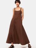 Whistles Petite Anna Cotton Midi Sundress, Brown