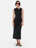 Whistles Saoirse Twist Jersey Dress, Black