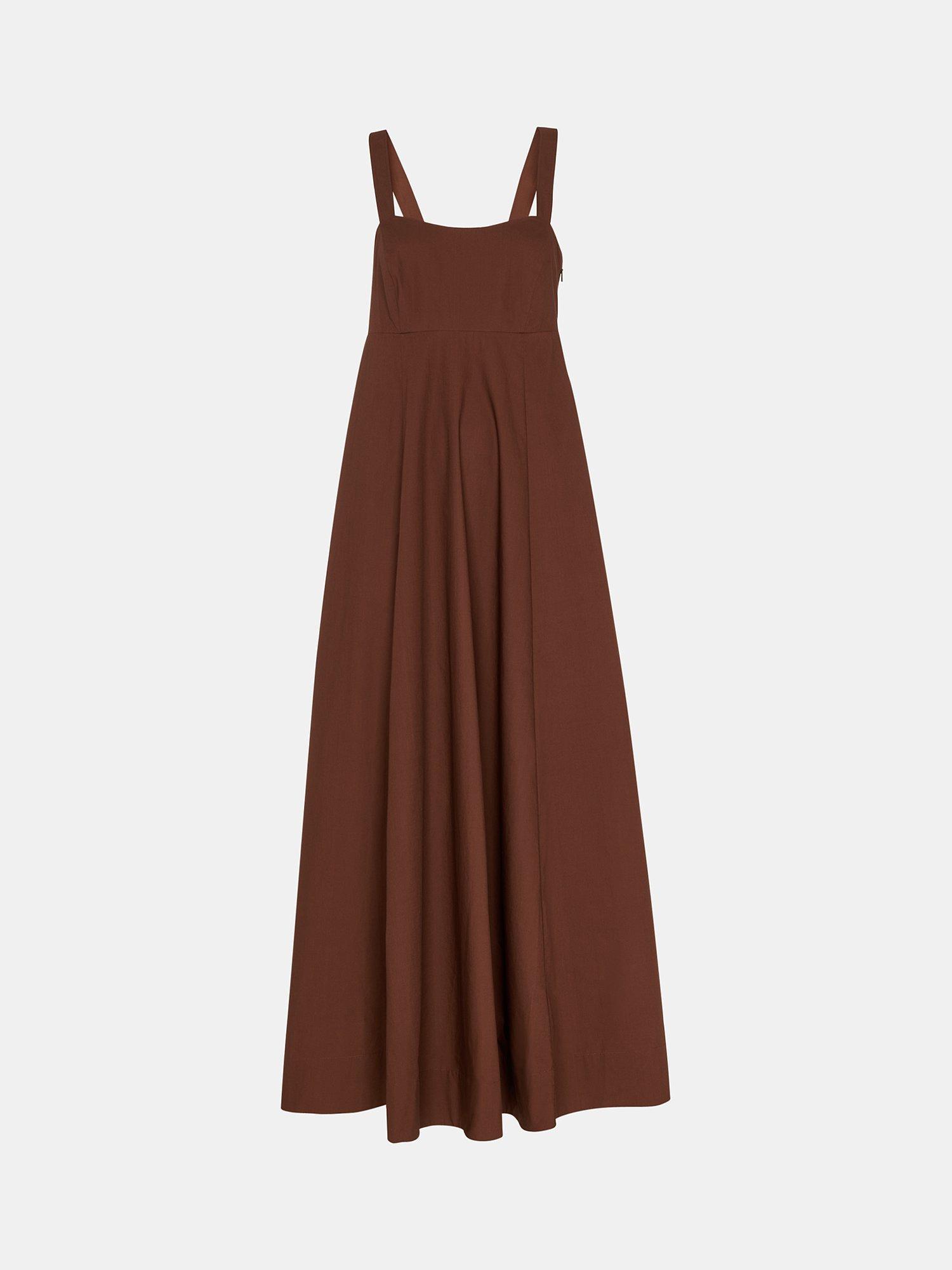Product image 6 of 6, which shows Whistles Anna A-Line Midi Dress, Brown, 18