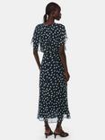 Whistles Moon Spot Print Midi Dress, Navy/Multi