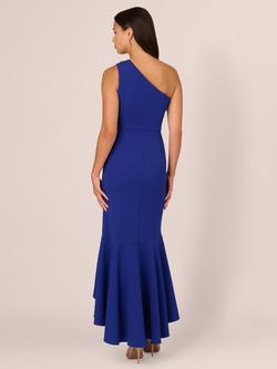 Adrianna Papell Studio Beaded Knit Crepe Maxi Dress, Royal Sapphire - view 2, Royal Sapphire