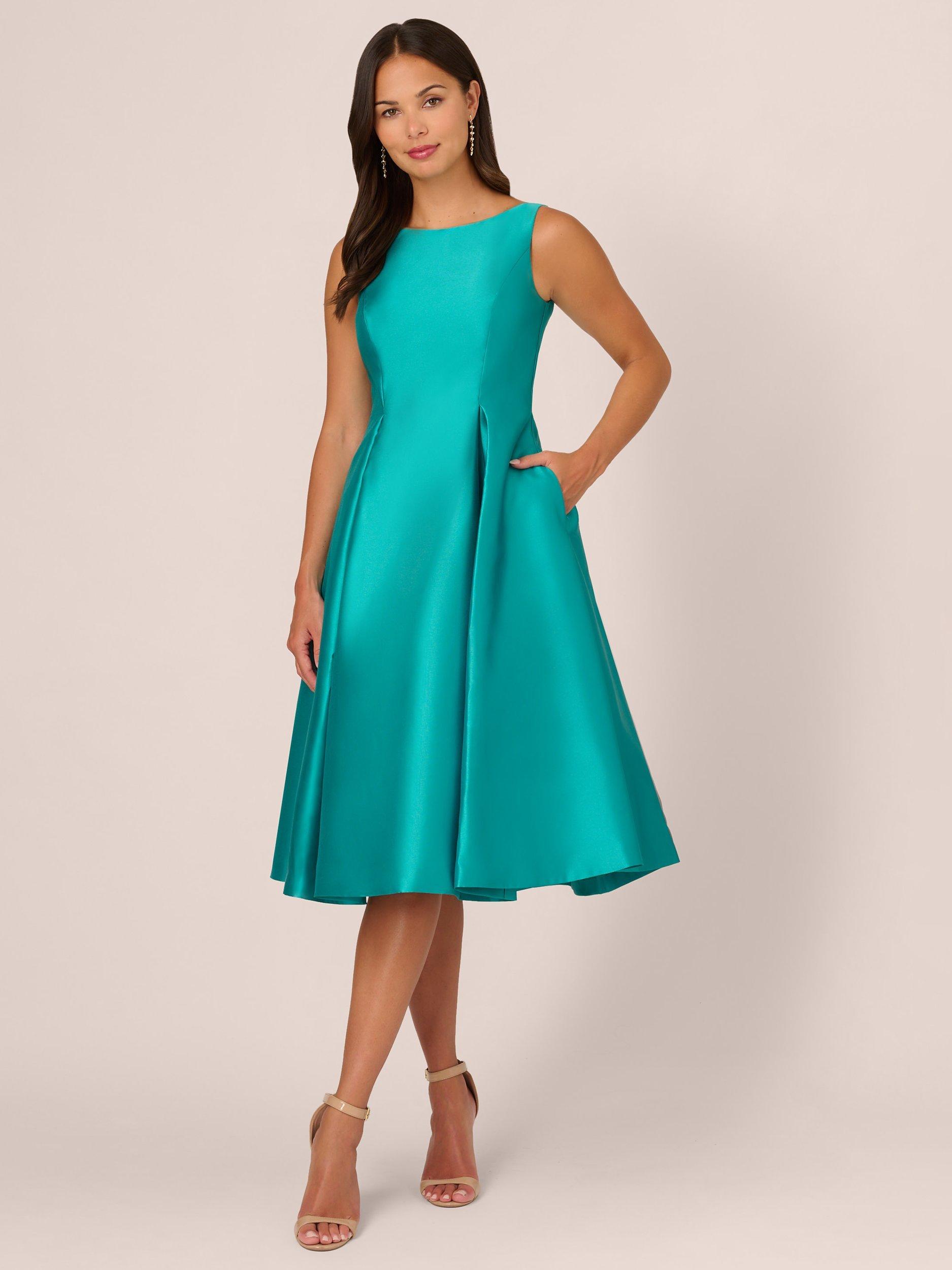 Adrianna Papell Sleeveless Fit Flare Dress Exotic Jade