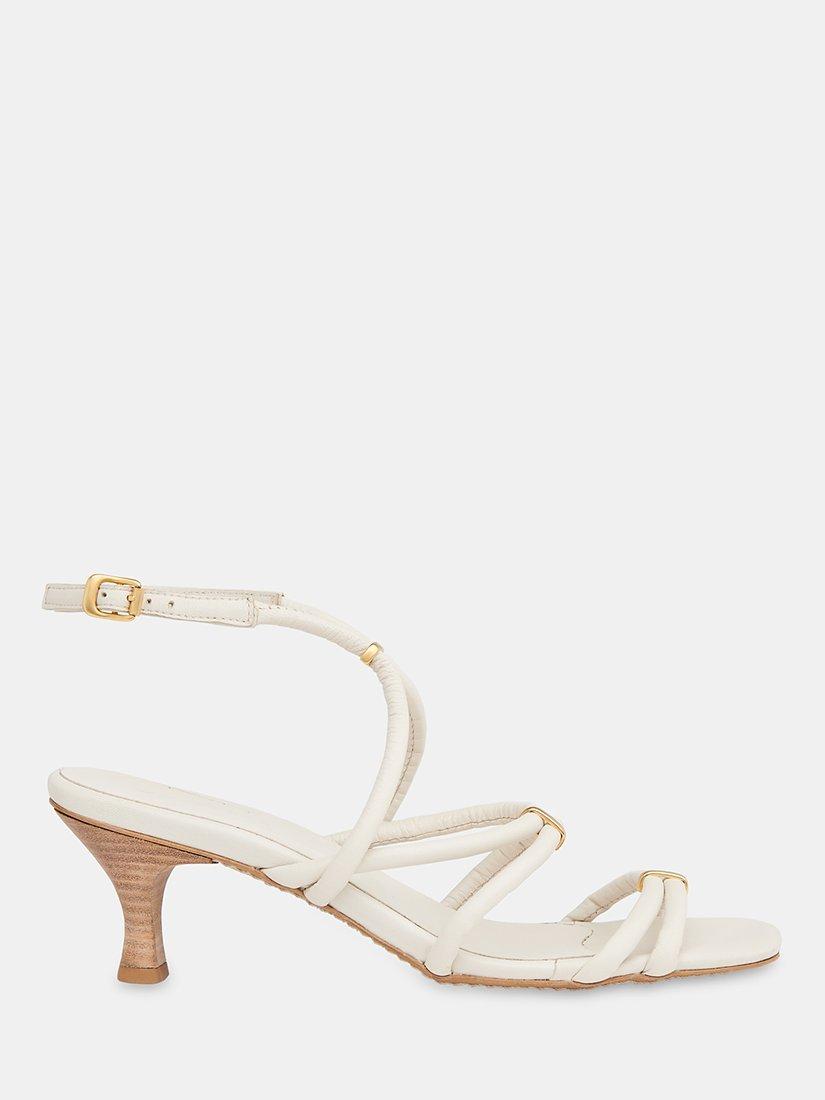 Product image 1 of 4, which shows Whistles Niomie Kitten Heel Strappy Sandals, Ivory, 3