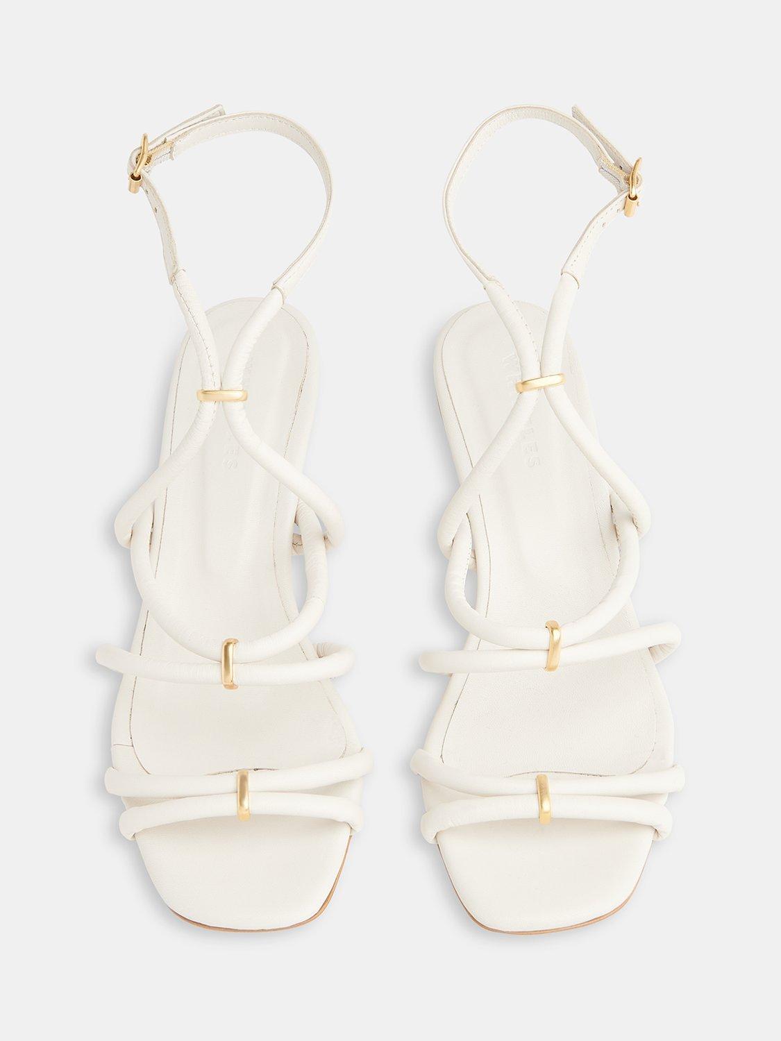Product image 2 of 4, which shows Whistles Niomie Kitten Heel Strappy Sandals, Ivory, 3