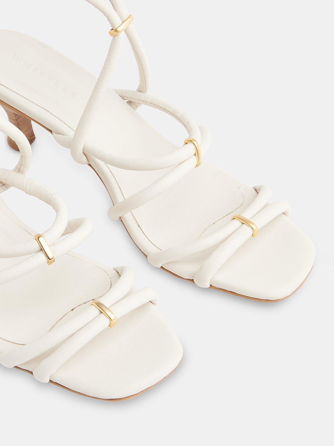 Product image 3 of 4, which shows Whistles Niomie Kitten Heel Strappy Sandals, Ivory, 3