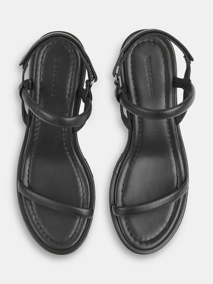 Whistles Enslee Leather Heeled Sandals - view 2, Black