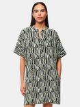 Whistles Checkerboard Tiger Print Tunic Dress, Green/Multi