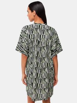 Whistles Checkerboard Tiger Print Tunic Dress, Green/Multi - view 2, Green/Multi