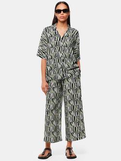 Whistles Checkerboard Tiger Print Popover Shirt, Green/Multi, Green/Multi