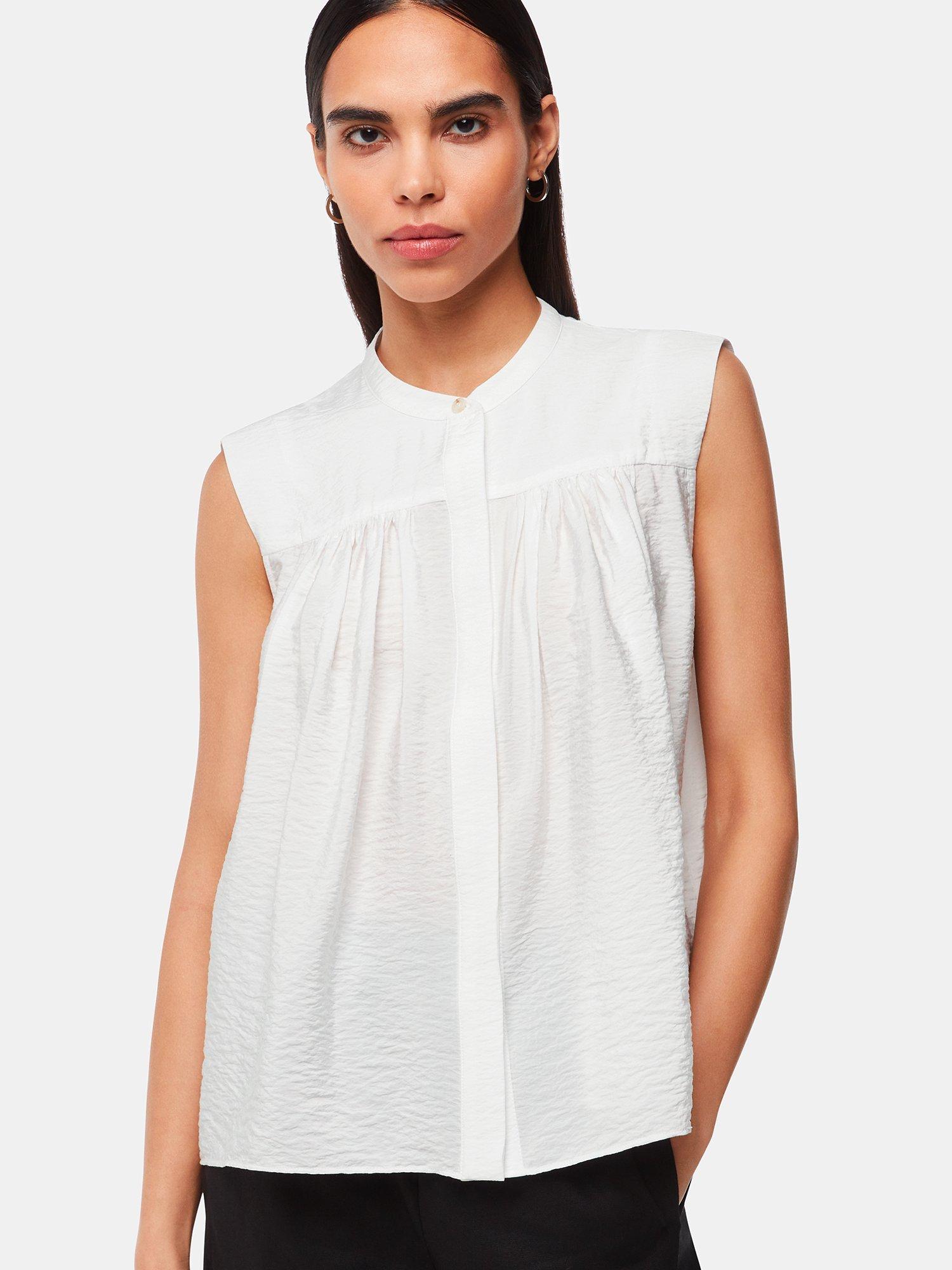Whistles Frankie Sleeveless Blouse, Ivory