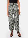 Whistles Checkerboard Tiger Print Wide Leg Trousers, Green/Multi