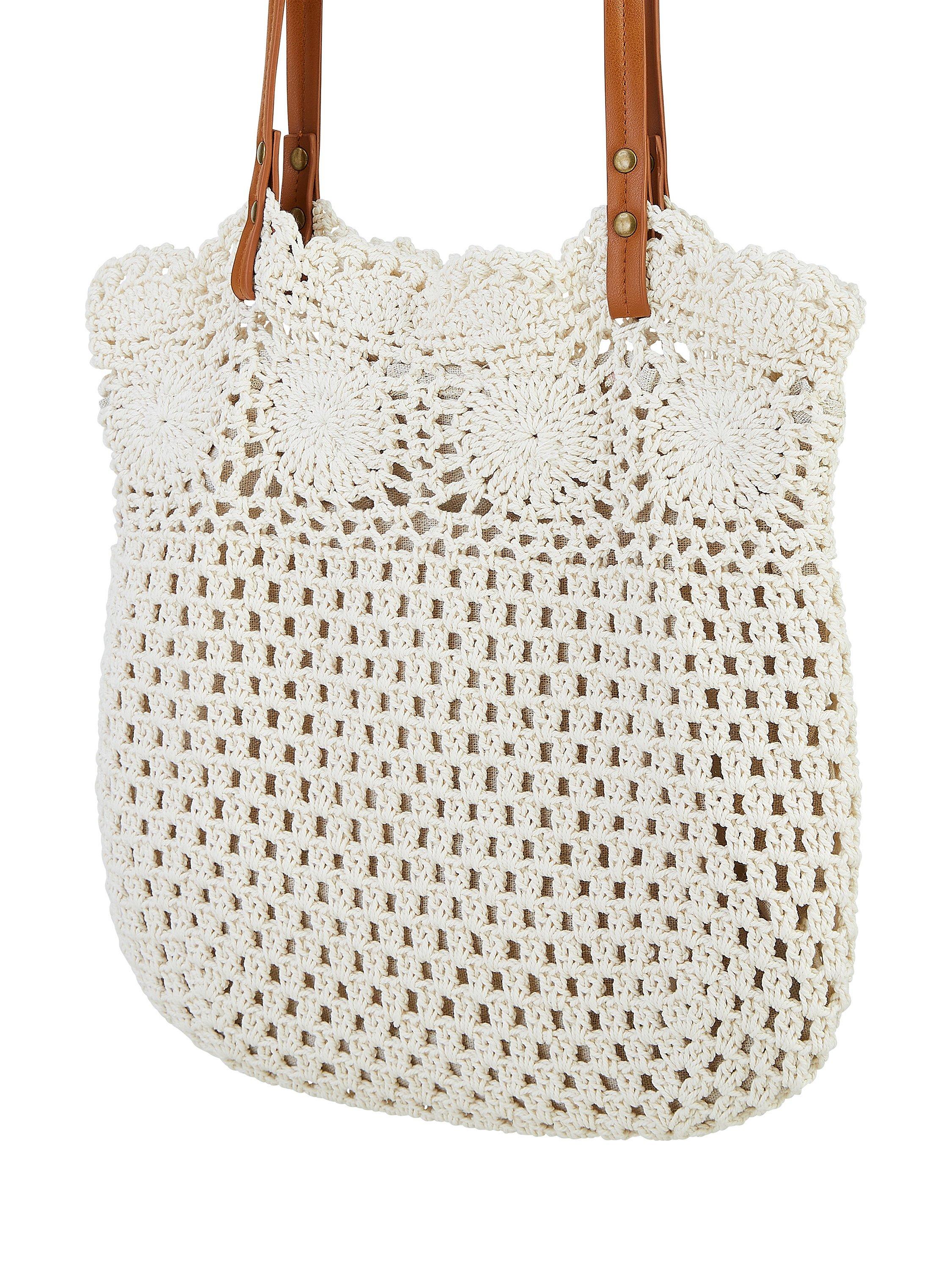 Product image 4 of 5, which shows Yumi Crochet Shoulder Bag, Ivory