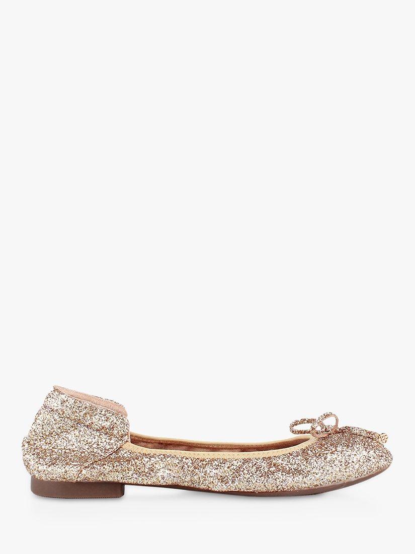 Product image 1 of 5, which shows Paradox London Xailya Glitter Ballet Pumps, Champagne, 3