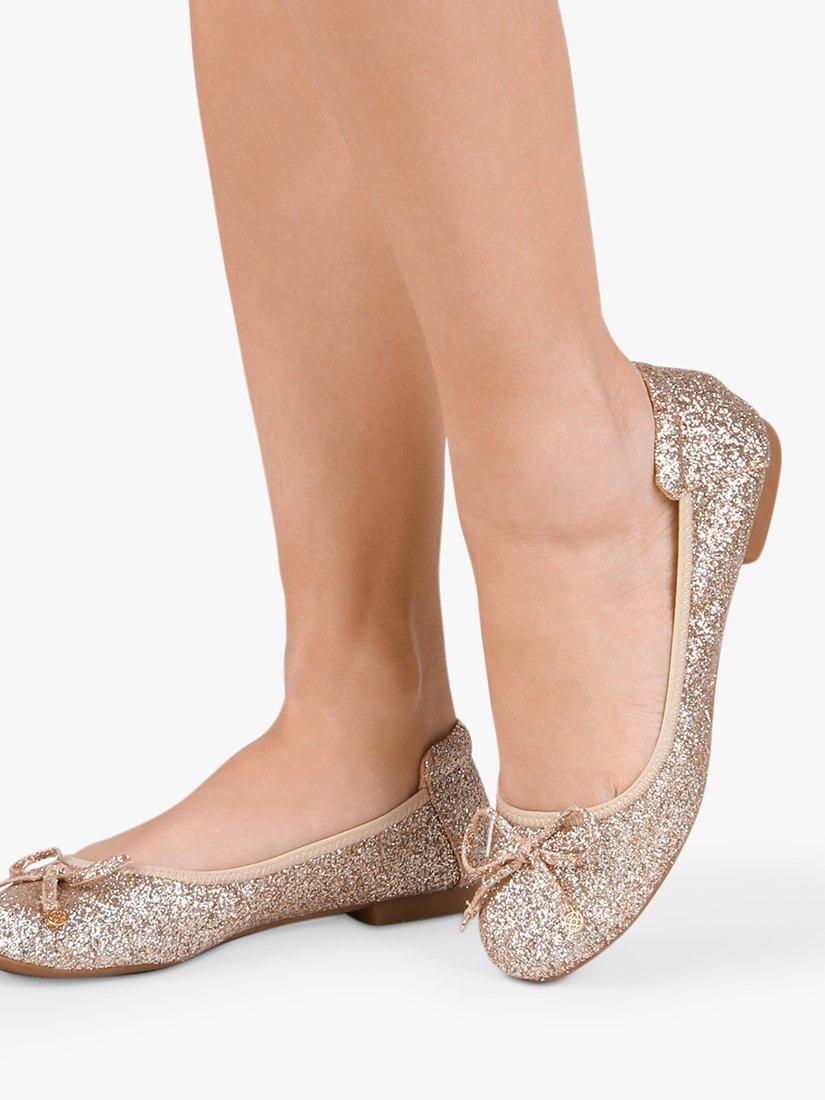 Product image 5 of 5, which shows Paradox London Xailya Glitter Ballet Pumps, Champagne, 3