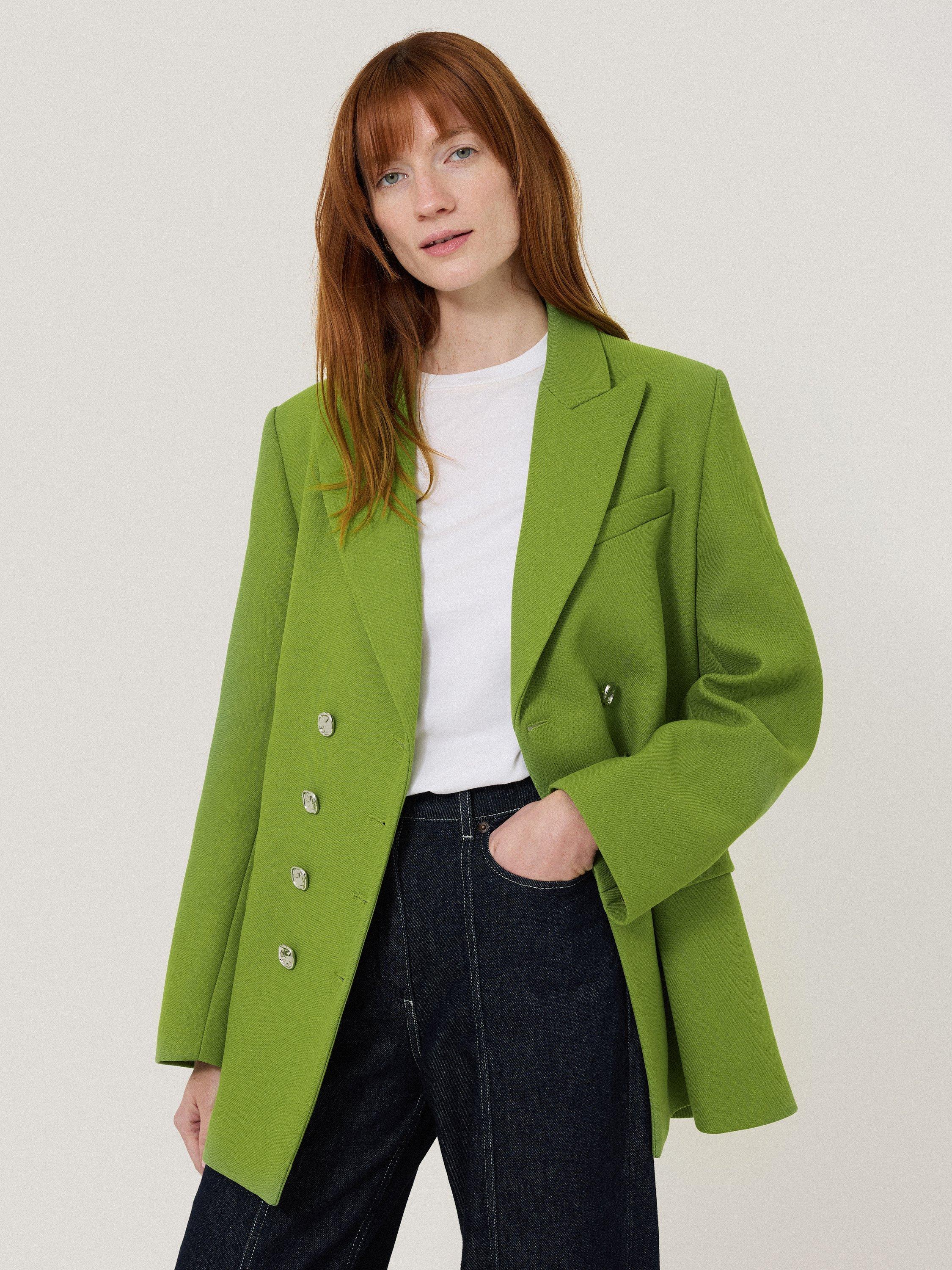 Jigsaw Military Button Jacket, Green
