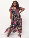 Scarlett & Jo Tilly Floral Maxi Dress, Black/Fuchsia